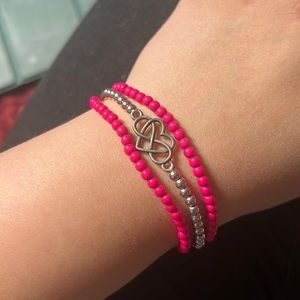 Paparazzi 3 piece set Pink and silver